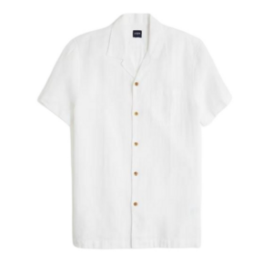 J Crew Factory Short-sleeve linen-blend camp shirt BZ121 NWT Sz XL